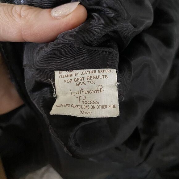 VTG Giovinezza Moda BY Rocco D’Amelio BLACK LEATHER 80s Jacket Rhinestone Xs - Picture 8 of 9